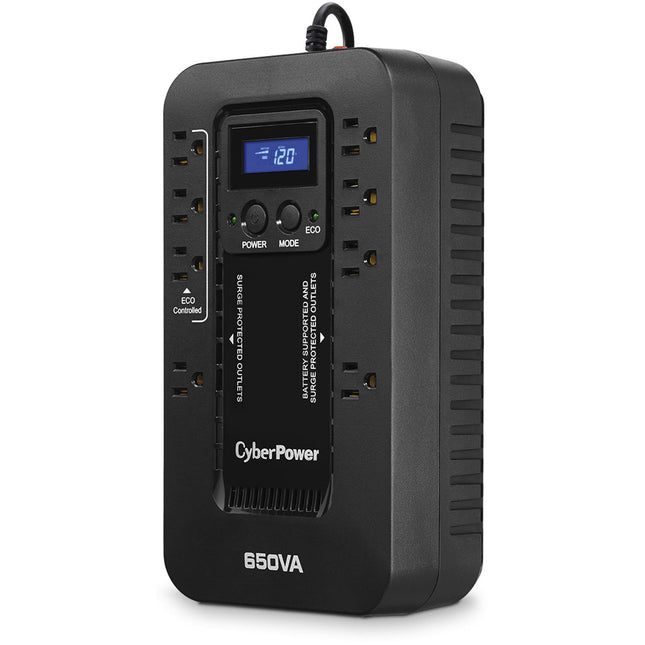 CyberPower EC650LCD SAI 650VA 390W con Pantalla LCD y Protección Total