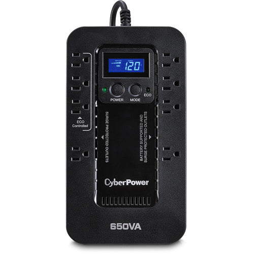 CyberPower EC650LCD SAI 650VA 390W con Pantalla LCD y Protección Total