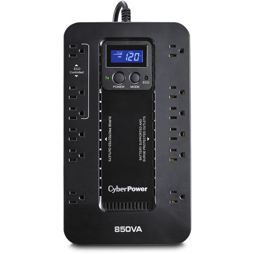 CyberPower EC850LCD SAI 850VA 510W Protección y Pantalla LCD Multifunción