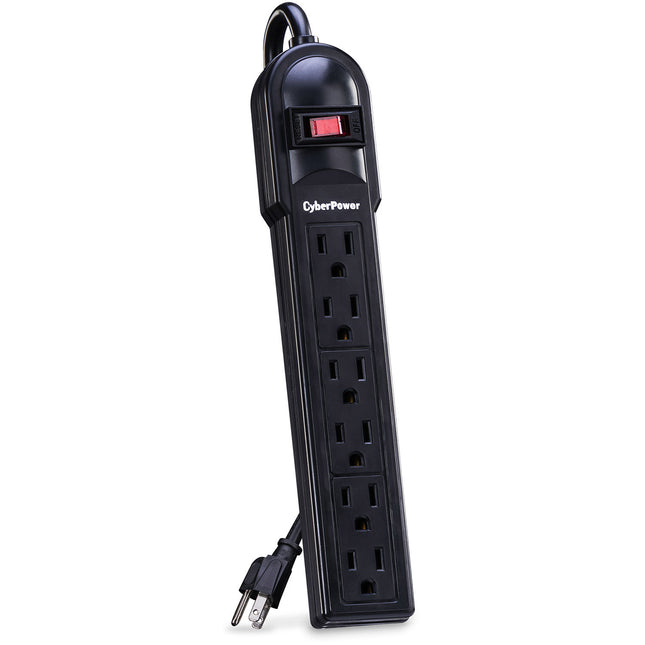 CyberPower CSB606 protector de sobretensión 6 enchufes 6 pies negro
