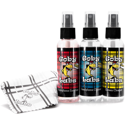 Goby Labs Kit de cuidado para equipo con limpiador de auriculares 2 oz y micrófono 2 oz