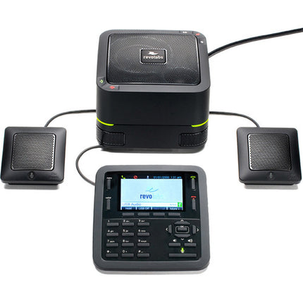 Revolabs FLX UC 1500 Teléfono de Conferencia IP y USB con 4 Micrófonos y Pantalla a Color