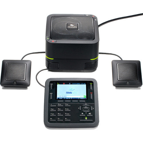 Revolabs FLX UC 1500 Teléfono de Conferencia IP y USB con 4 Micrófonos y Pantalla a Color
