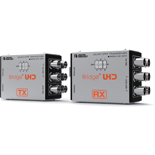DIGITAL FORECAST Quad 3G Extensor Transmisor Receptor Kit UHD 4K 6.25 Millas Fibra