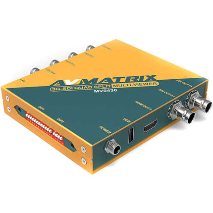 AVMATRIX 3G-SDI Quad Split Multivisor 11 formatos salida 16 diseños predeterminados