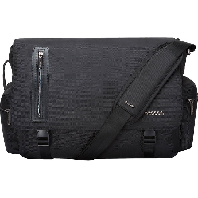 Cocoon 16" Buena Vista Bolsa Mensajero Negra para Laptop con Compartimento Acolchado y Nylon Resistente al Agua