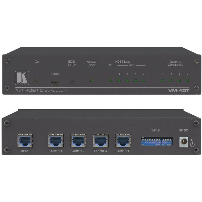 Kramer VM-4DT 1x4 Distribuidor HDBaseT 4K60 4:2:0 con Fuente de Poder