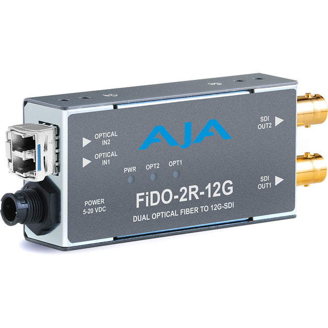 AJA Receptor de Fibra de 2 Canales LC Monomodo a 12G-SDI
