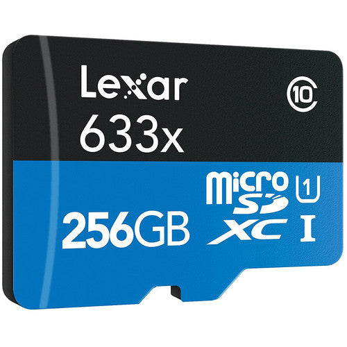 Lexar 256GB microSDXC UHS-I 633x Tarjeta de Memoria con Adaptador SD