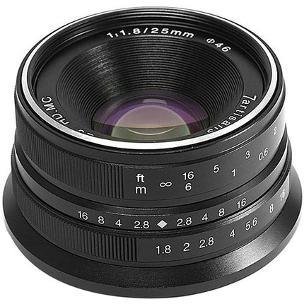 7Artisans 25mm f1.8 Lente para Micro Cuatro Tercios Distancia 7.1"