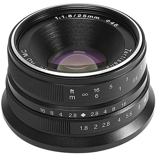 7Artisans 25mm f1.8 Lente para Micro Cuatro Tercios Distancia 7.1"