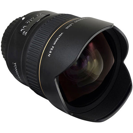 Lente Yongnuo YN 14mm f2.8N para Nikon F con autoenfoque y apertura f2.8