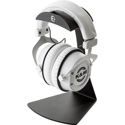 K&M Soporte de Escritorio para Auriculares Negro Altura 25 cm Antideslizante