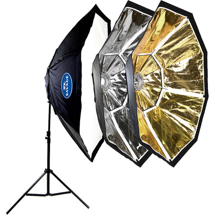 Savage Modmaster Softbox Octogonal Multi Tela 35 Pulgadas Reversible Plata Oro Difusor Front
