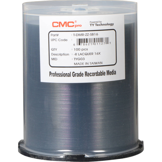 CMC Pro DVD-R 4.7GB Discos DVD Grabables 16x 100 Unidades Plata