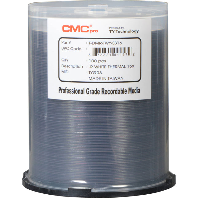 CMC Pro DVD-R 4.7GB 16x superficie térmica imprimible 100 unidades