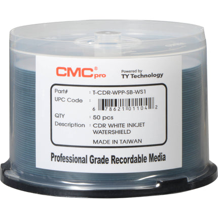 CMC Pro CD-R 700MB 48x Discos imprimibles WaterShield 50 unidades blanco