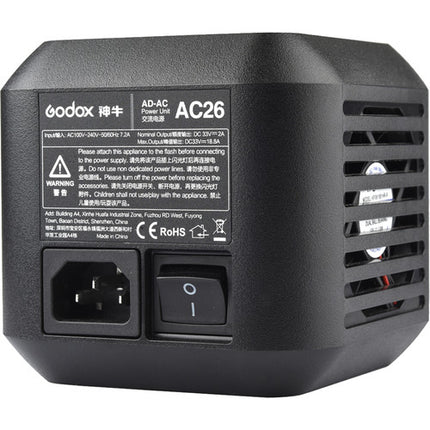 Godox Adaptador de Corriente para AD600Pro Flash Exterior 100-240V 50-60Hz