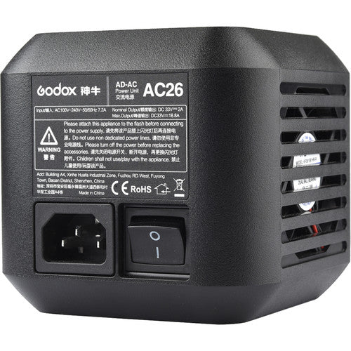 Godox Adaptador de Corriente para AD600Pro Flash Exterior 100-240V 50-60Hz