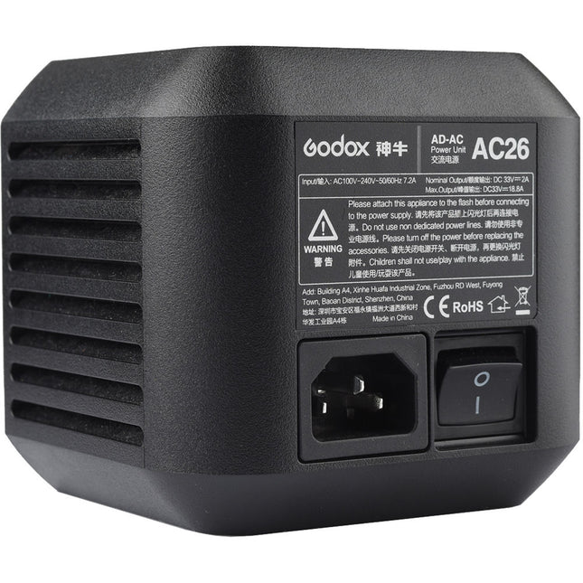 Godox Adaptador de Corriente para AD600Pro Flash Exterior 100-240V 50-60Hz