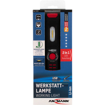 Ansmann IL300R Linterna de Mano Recargable LED para Trabajo