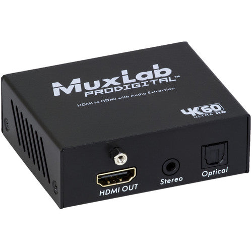 MuxLab Extensor HDMI 4K 60Hz con extracción de audio analógico 2CH 3.5mm