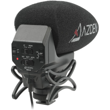 Azden SMX-30 Micrófono de Video Estéreo Mono 40 Hz-20 kHz con Filtro y Accesorios