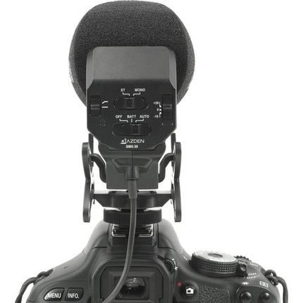 Azden SMX-30 Micrófono de Video Estéreo Mono 40 Hz-20 kHz con Filtro y Accesorios