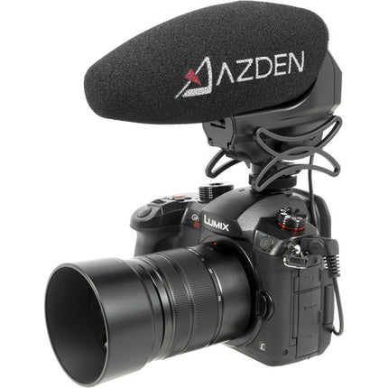 Azden SMX-30 Micrófono de Video Estéreo Mono 40 Hz-20 kHz con Filtro y Accesorios