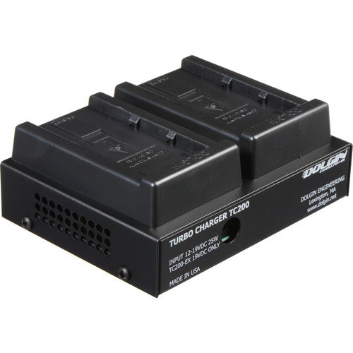 Dolgin Engineering TC200-DSLR-C Cargador Dual para Baterías Canon LP-E6 Recarga 2.5-3 Horas