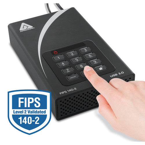 Apricorn 10TB Aegis Padlock DT Disco Duro Externo con USB 3.2 Gen 1 y FIPS 140-2 Nivel 2