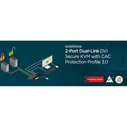 IOGEAR 2 Puertos Dual-Link DVI Switch KVM Seguro 3840x2160 TAA