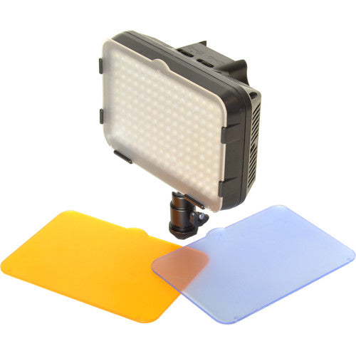 Bescor XT160 Luz LED Bicolor para Cámara Temperatura 3200-5400K Regulable 10-100% Filtro Naranja y Difusión