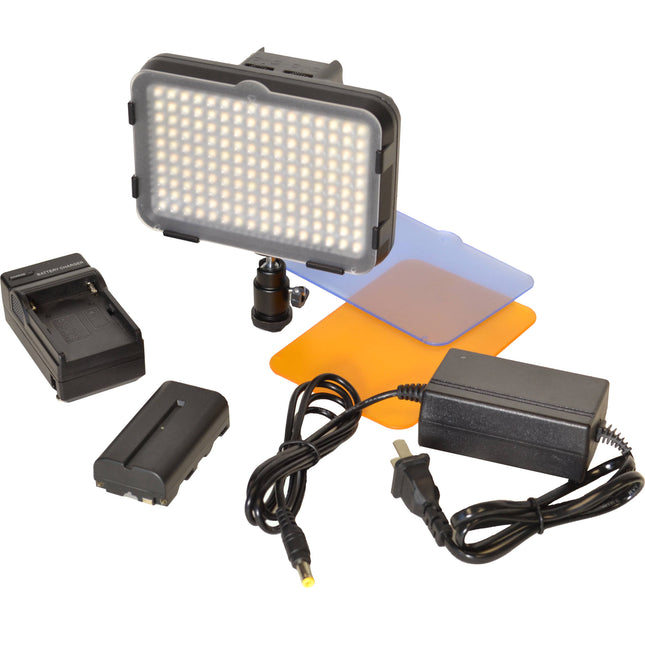 Bescor XT160 Luz LED Bicolor para Cámara Temperatura 3200-5400K Regulable 10-100% Filtro Naranja y Difusión