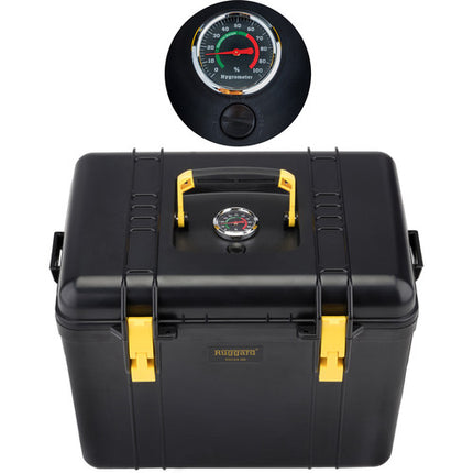 Ruggard Estuche Seco Portátil con Deshumidificador Negro 22.4L Humidímetro