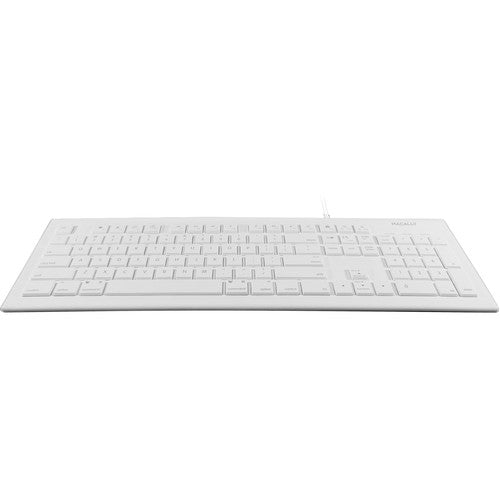 Macally Teclado USB Blanco 103 Teclas Teclas de Acceso Rápido y Perfil Bajo