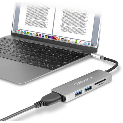 Aluratek USB Type-C Hub Multimedia con 2 USB 3.1 4K HDMI SD MicroSD