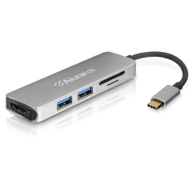 Aluratek USB Type-C Hub Multimedia con 2 USB 3.1 4K HDMI SD MicroSD