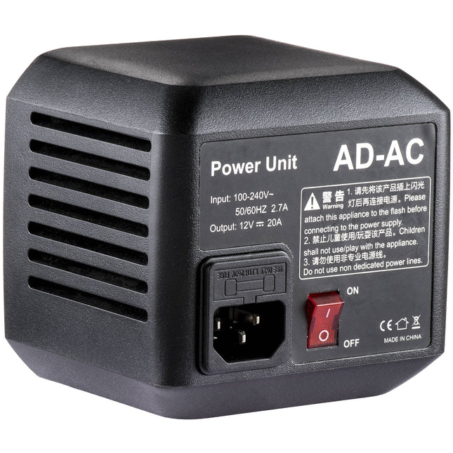 Adaptador de corriente Godox para AD600 entrada 100-240 VAC con cable de alimentación
