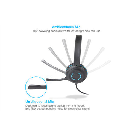 Cyber Acoustics AC-5002 Auriculares Estéreo Micrófono Cancelación Ruido 3.5mm