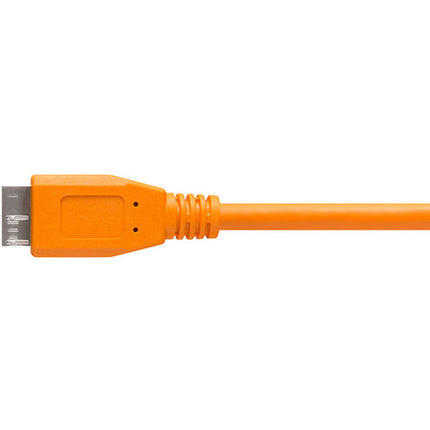 Tether Tools TetherPro Cable USB Tipo C a Micro USB 3.0 Tipo B 15 pies Naranja 5 Gb/s