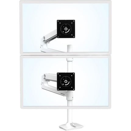 Ergotron LX Brazo Doble para Montaje de Pantallas 40" Blanco 13" Elevación 20 lb Cada Brazo