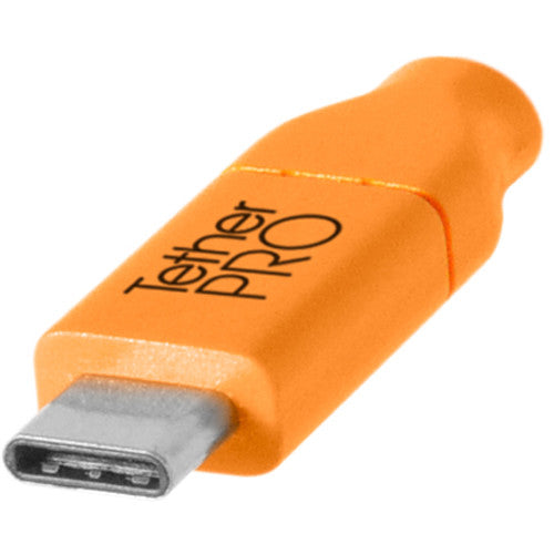 Tether Tools TetherPro Cable USB Tipo C a USB Tipo C 10 pies 5 Gb/s Naranja