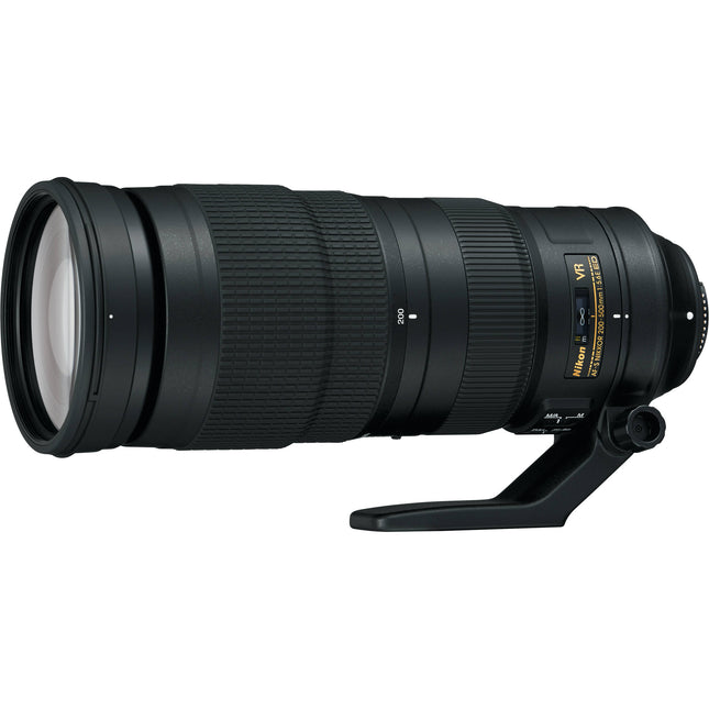 Nikon AF-S NIKKOR 200-500mm f/5.6E ED VR Zoom para cámara F-Mount con estabilizador y collar para trípode