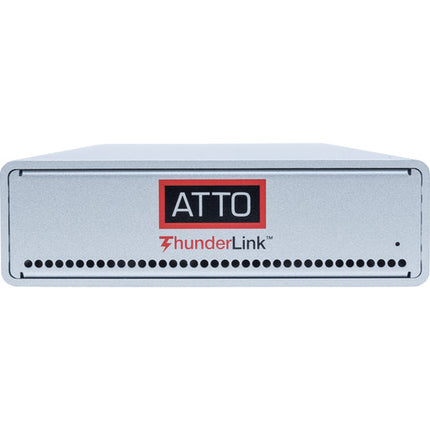 ATTO Technology ThunderLink SH 3128 Adaptador Thunderbolt 3 a SAS SATA 12 Gb/s con 2 Puertos 40 Gb/s y Fuente de Poder Bloqueable