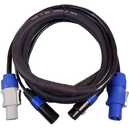 Blizzard Cool Cable cable combinado powerCON y DMX 5 pin 3 pies 14 AWG con sujetador táctil