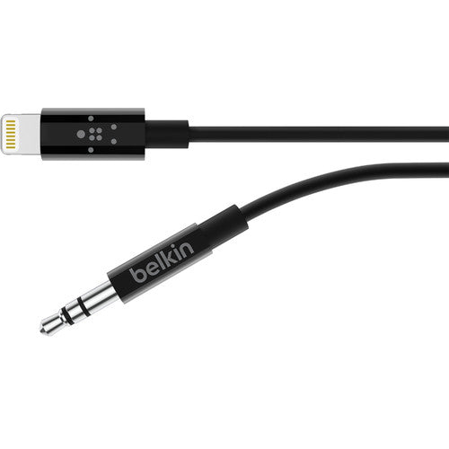 Belkin Cable de Audio 3.5mm a Lightning 3 Pies Negro MFi Certificado