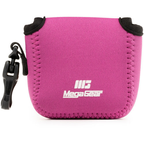 MegaGear Estuche Ultraligero de Neopreno para Cámara con Mosquetón Rosa