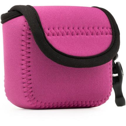 MegaGear Estuche Ultraligero de Neopreno para Cámara con Mosquetón Rosa
