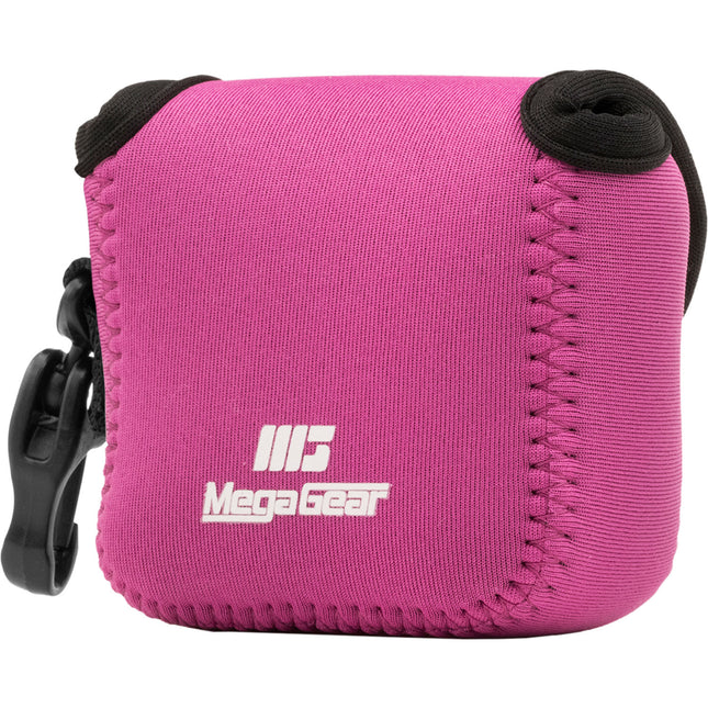 MegaGear Estuche Ultraligero de Neopreno para Cámara con Mosquetón Rosa